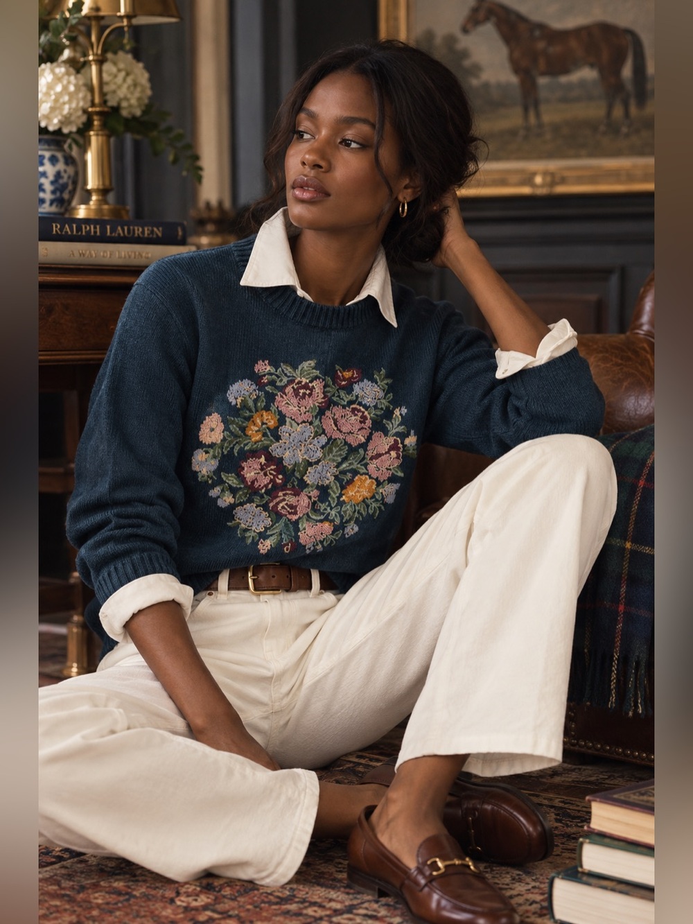 Liz Claiborne sport vintage embroidered sweater